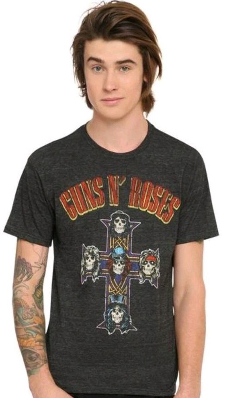 Guns N' Roses Appetite for Destruction Cross Graphic T-Shirt Charcoal Grey L
